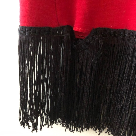 Vintage red and black fringe skirt - Picture 9 of 11